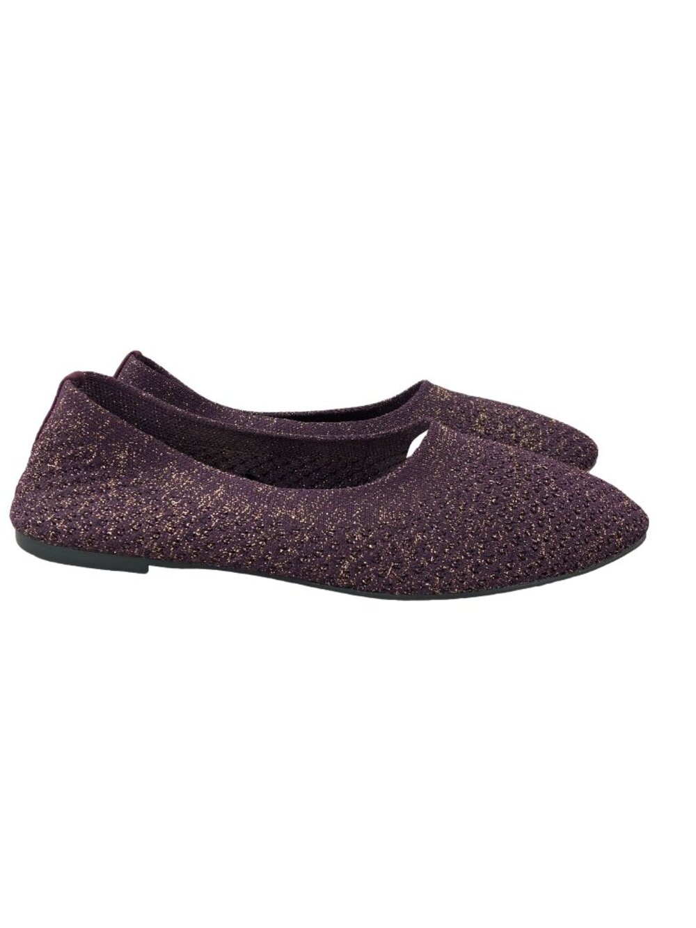 Skechers Women's Size 8.5** Cleo Star Daze Purple Gold Sparkle Memory Foam Flats